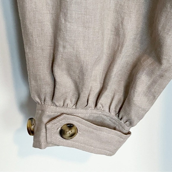 Avec Les Filles 100% Linen Belted Trench Coat Taupe Small NWOT - Picture 10 of 13